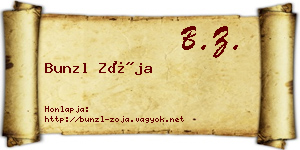 Bunzl Zója névjegykártya
